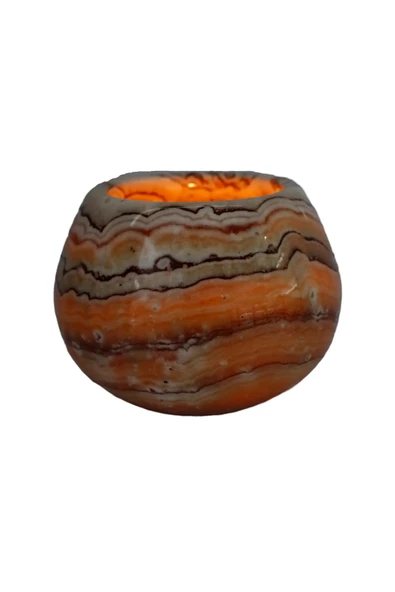 taru pasaj El Yapımı Oniks Hacıyatmaz Mumluk – Doğal Taş ile Sıcak ve Şık Dekor ürün görseli