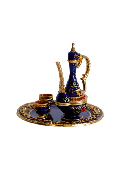 taru pasaj Renkli Metal Biblolar - Renk Seçenekli Dekoratif Mini Çay Takımı - Resim 2