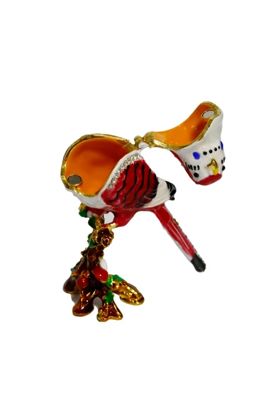 hediye "metal Papağan Kuş Biblosu -3 Farklı Renk Varyantlı, Kristal Taşlı Dekoratif Biblo - 8 Cm" - Resim 5