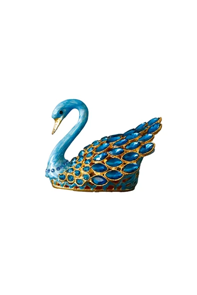 taru pasaj Kristal Taşlı Dekoratif Kuğu - Metal Masa ve Ev Aksesuarı, Şık Hediyelik Eşya - Resim 3