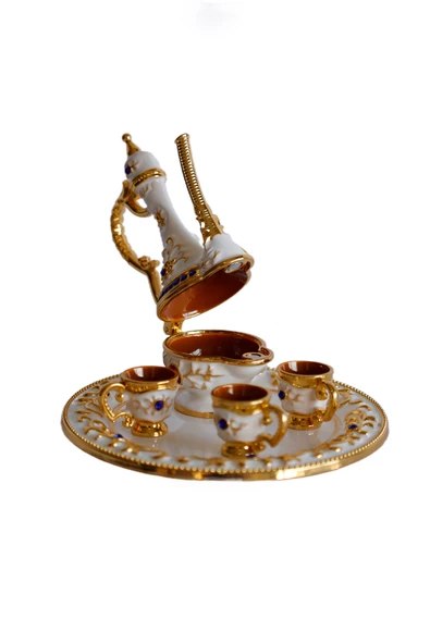 taru pasaj Renkli Metal Biblolar - Renk Seçenekli Dekoratif Mini Çay Takımı - 4