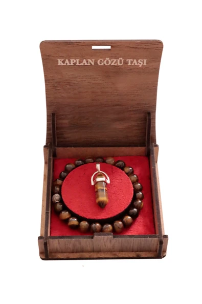 taru pasaj Kaplangözü Doğal Taş Set - 8 mm Bileklik & Kolye ile Ruhsal Güç ürün görseli
