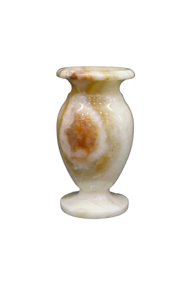 taru pasaj Oniks Doğal Taş Küp Vazo – 12 cm Dekoratif El Yapımı Ürün ürün görseli