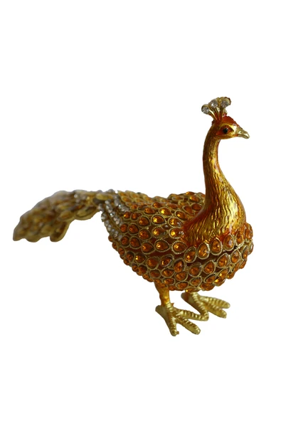 taru pasaj Kristal Taşlı Tavus Kuşu Biblo ve Mücevher Kutusu – 12x22x9 cm, Hediyelik Dekoratif Figür - Resim 4