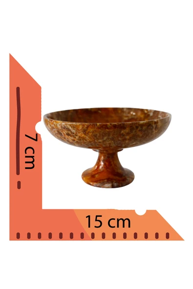 taru pasaj El Yapımı Doğal Taş Ayaklı Çanak - 15 cm Dekoratif ve Şık Tasarım - Resim 7