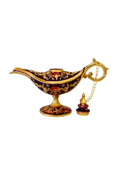 taru pasaj Dekoratif Alaaddin Sihirli Lambası - Vintage Tasarım, 13x8.5 cm - Resim 2