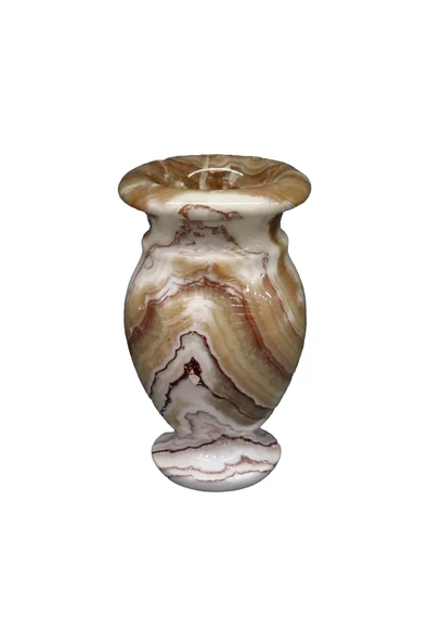 taru pasaj Oniks Doğal Taş Küp Vazo – 12 cm Dekoratif El Yapımı Ürün - Resim 2