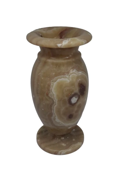 taru pasaj "Doğal Oniks Küp Model Vazo – 20 cm El Yapımı Dekoratif Tasarım" - Resim 6