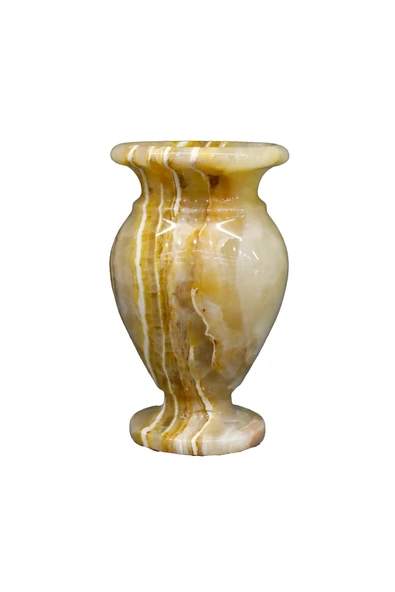 taru pasaj Oniks Doğal Taş Küp Vazo – 12 cm Dekoratif El Yapımı Ürün - Resim 2