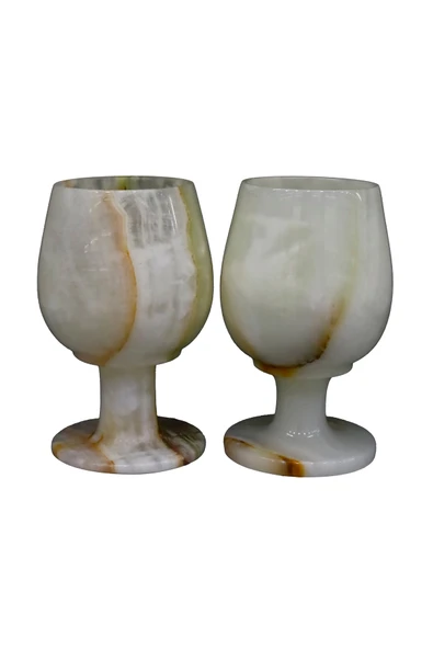 taru pasaj Doğal Oniks Taş Kadeh – Koleksiyonluk ve Hediyelik - Resim 2