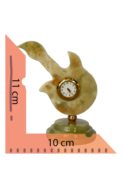 taru pasaj El Yapımı Oniks Taş Gitar Tasarımlı Masa Saati - Dekorasyon ve Hediye İçin İdeal - Resim 4