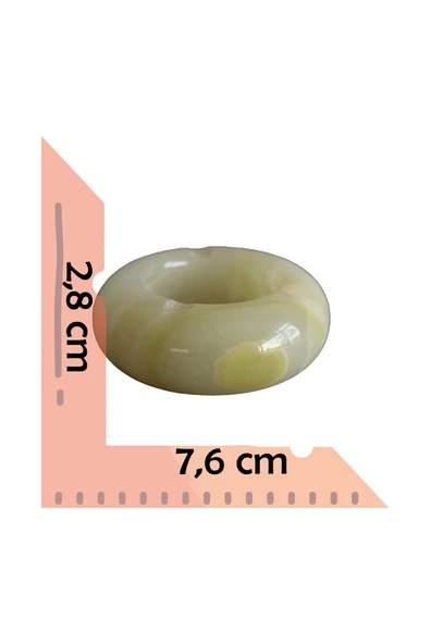 taru pasaj Özgün ve Doğal Oniks Taş Kül Tablası – El Yapımı Dekoratif Taş Küllük (7,6 cm x 2,8 cm) - Resim 2