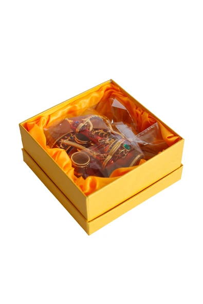 taru pasaj Renkli Metal Biblolar - Renk Seçenekli Dekoratif Mini Çay Takımı - Resim 2