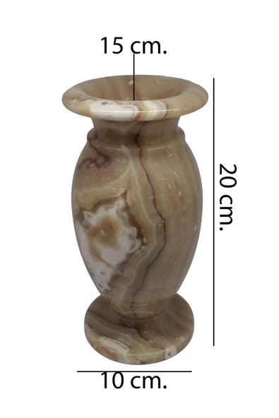 taru pasaj "Doğal Oniks Küp Model Vazo – 20 cm El Yapımı Dekoratif Tasarım" - Resim 3
