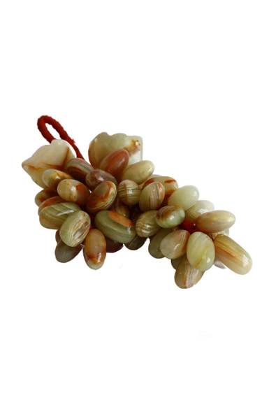 taru pasaj Doğal Oniks Taş 50 Taneli Üzüm Dekor – Feng Shui Bereket ve Bolluk Sembolü, El Yapımı Şık Ev - Resim 2