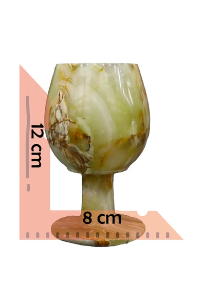 taru pasaj Doğal Oniks Taşından El Yapımı Kadeh – Eşsiz Desenler - 6'lı Kadeh Takımı - Resim 2