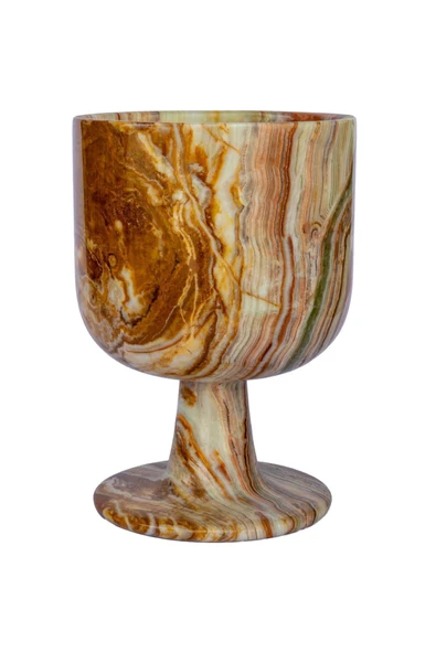 hediye Doğal Oniks Taşından El Yapımı Papaz Kadehi - 15 Cm Dekoratif - 4