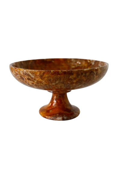 taru pasaj El Yapımı Doğal Taş Ayaklı Çanak - 15 cm Dekoratif ve Şık Tasarım - Resim 5