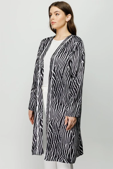 4229 GİLDA ZEBRA DESEN İKİLİ UZUN TUNİK - Resim 4