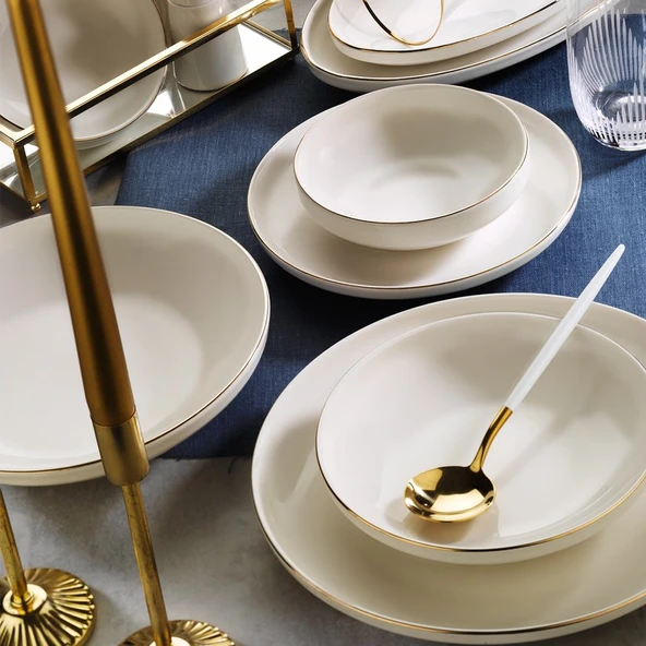 Aryıldız 30 Parça 6 Kişilik Porselen Yemek Takımı Zarif Desenli Çok Renkli Şık Tasarım ürün görseli