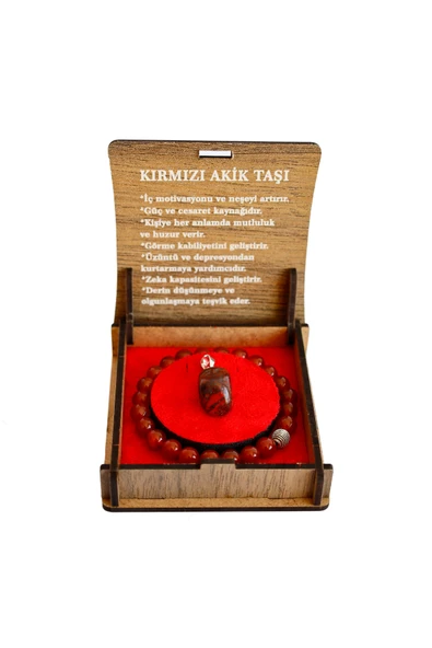taru pasaj Kırmızı Akik Doğal Taş Bileklik – Enerji Dengeleyici, Şık ve Özgün Tasarım - 2