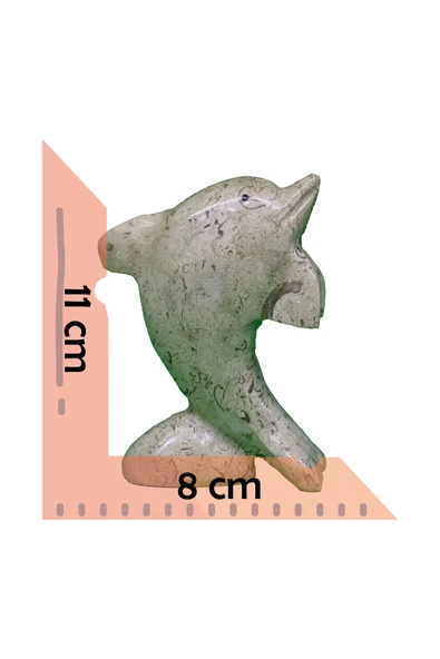 taru pasaj Doğal Oniks Taş Dekoratif Yunus Figürü - El Yapımı Şık Hediyelik Eşya - Resim 4