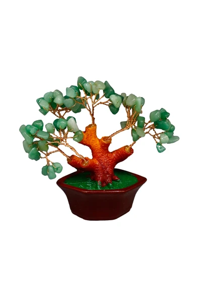 taru pasaj Yeşim Doğal Taş Bonsai Ağacı - Dekoratif Şans ve Bereket Ağacı ürün görseli