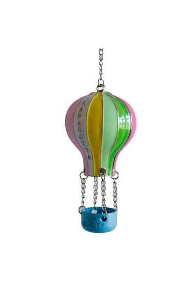 taru pasaj Renkli El Yapımı Metal Balon Biblo – Cappadocia Temalı Dekoratif Obje - Orta Boy ürün görseli