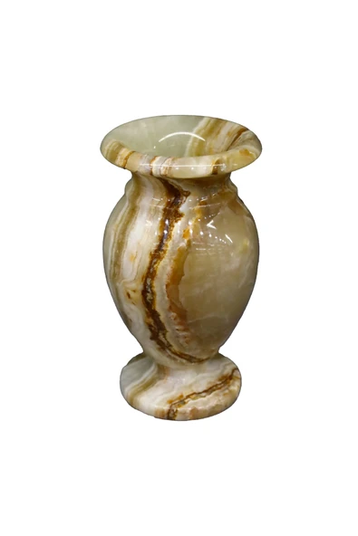 taru pasaj Oniks Doğal Taş Küp Vazo – 12 cm Dekoratif El Yapımı Ürün ürün görseli