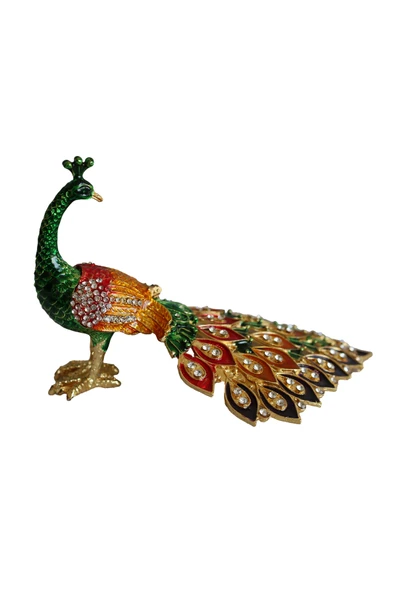 taru pasaj Kristal Taşlı Metal Tavus Kuşu Biblo – Dekoratif ve Şık Aksesuar