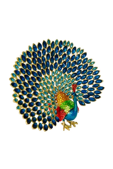 taru pasaj Kristal Taş Süslemeli Metal Tavus Kuşu Mücevher Kutusu – Şık ve Zarif Dekoratif Aksesuar - Resim 7