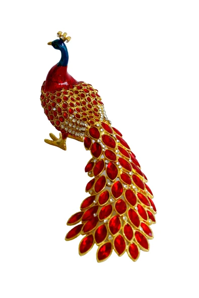 taru pasaj Kristal Taşlı Tavus Kuşu Biblo ve Mücevher Kutusu – 12x22x9 cm, Hediyelik Dekoratif Figür - 2