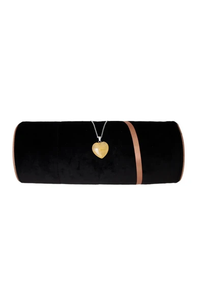 hediye "sarı Yeşim Kalp Kolye (ZİNCİRLİ) - Şık Ve Pozitif Enerji Veren Takı"