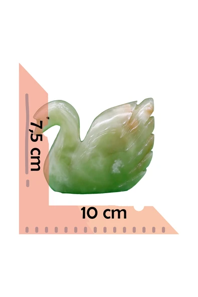 taru pasaj Doğal Oniks Taşından El Yapımı Kuğu Biblo Seti - Şık ve Dekoratif - Resim 3