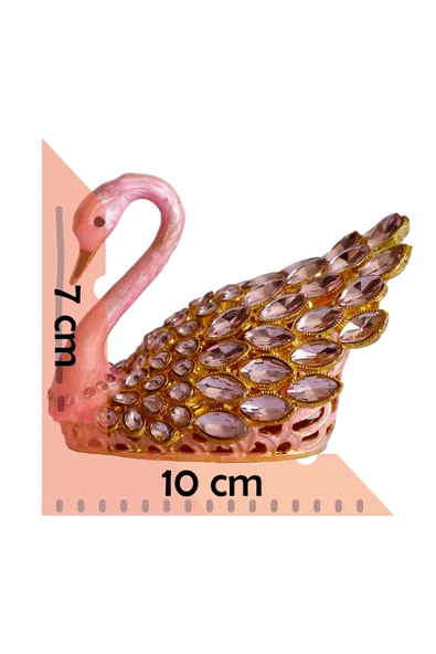 taru pasaj Kristal Taşlı Kuğu Biblo – Metal Dekoratif Figür, Hediyelik, Mavi | Pembe | Beyaz Renk Seçenekleri - Resim 6