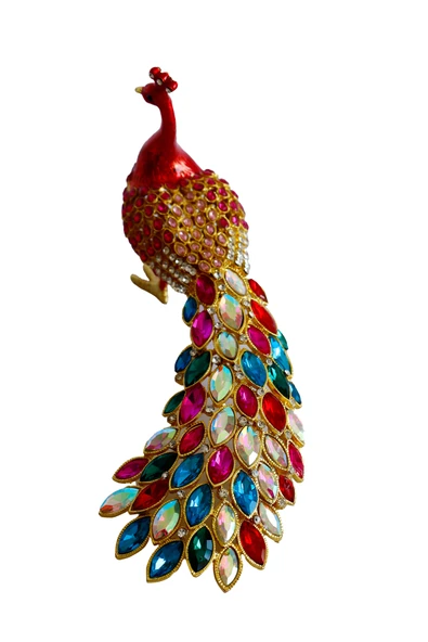 taru pasaj Kristal Taşlı Tavus Kuşu Biblo ve Mücevher Kutusu – 12x22x9 cm, Hediyelik Dekoratif Figür ürün görseli