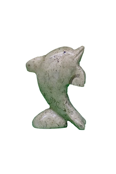 taru pasaj Doğal Oniks Taş Dekoratif Yunus Figürü - El Yapımı Şık Hediyelik Eşya - Resim 3