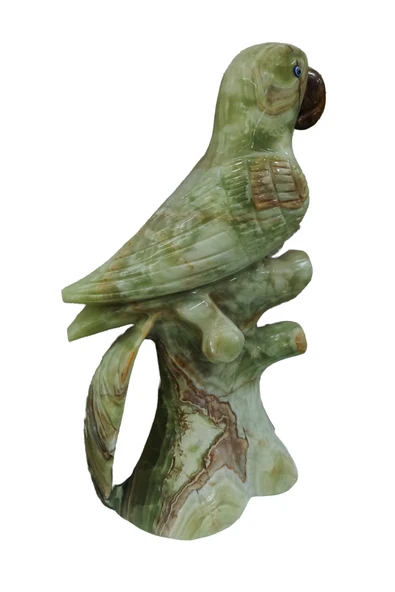 taru pasaj El Yapımı Oniks Papağan Heykeli - Dekorasyonunuzda Zarif Bir Detay