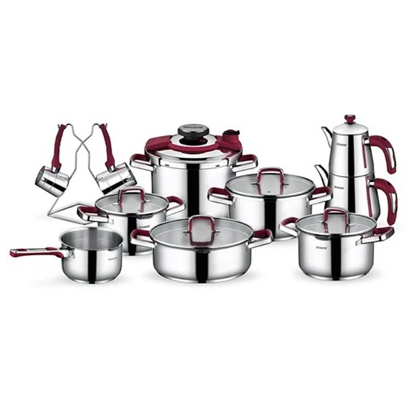 Schafer 18 Parça Compakt Çelik Çeyiz Takımı Bordo ürün görseli