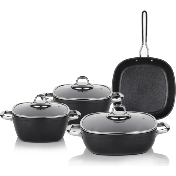 Schafer Gastronomie Master Y.y.tencere Seti - Ind-7 Parça-Siyah ürün görseli