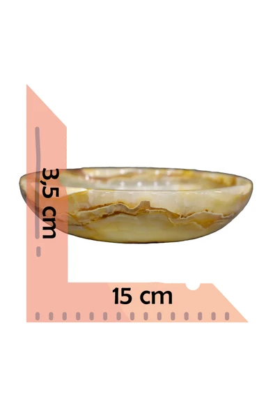 taru pasaj Doğal Oniks Taş Kase – Dekoratif & Şık 15 cm Çanak - 3