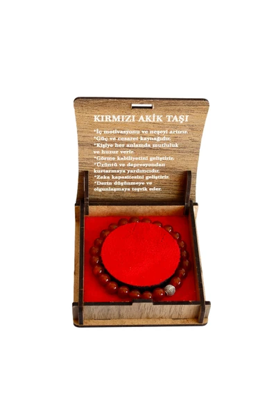taru pasaj Kırmızı Akik Doğal Taş Bileklik – Enerji Dengeleyici, Şık ve Özgün Tasarım - Resim 3
