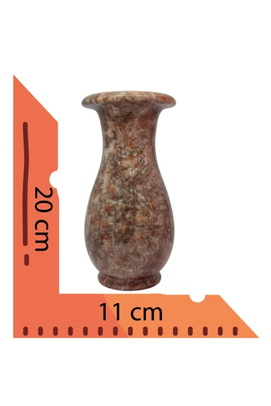 taru pasaj "Doğal Oniks Taş Lale Model Vazo - 20 cm Dekoratif Şık ve Zarif Tasarım" - Resim 3