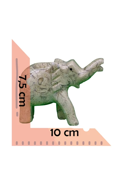 taru pasaj Doğal Oniks Taş El Yapımı Fil Figürü – Bereket ve Şans Getiren Dekoratif Obje - Resim 4