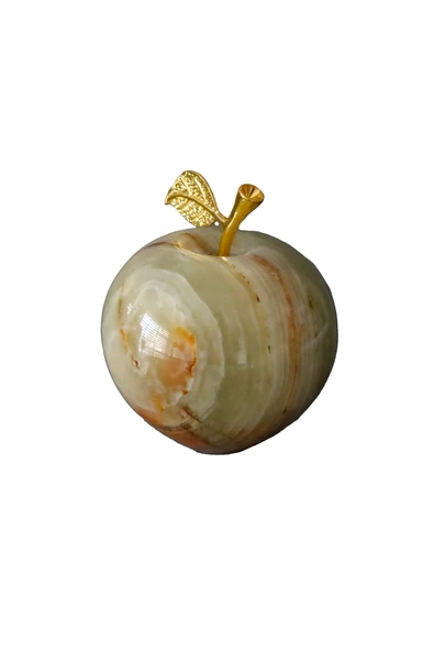 taru pasaj El Yapımı Oniks Doğal Taş Elma Biblo – Özel Hediye Seçeneği - Resim 2