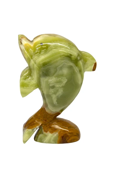 Oniks Yunus Balığı Biblo - Doğal Taş Hayvan Fiğür - 6 inç ürün görseli