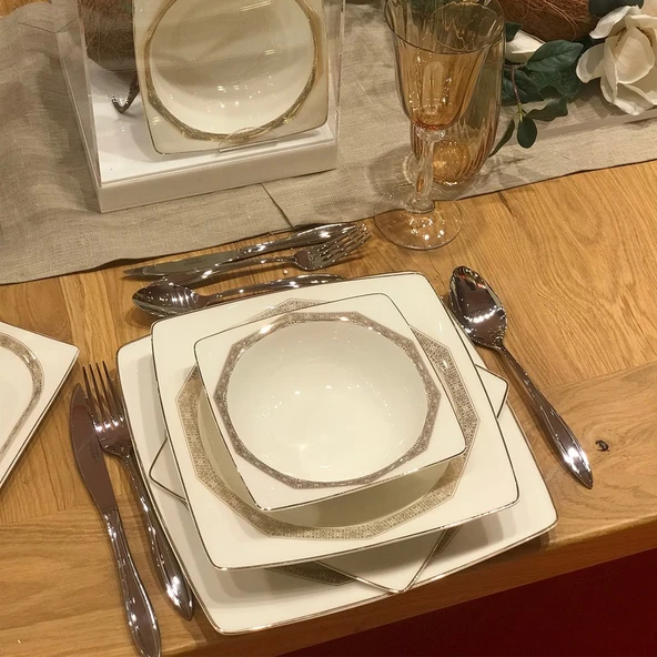 Schafer 85 Parça 12 Kişilik Kare Bone Yemek Takımı ürün görseli