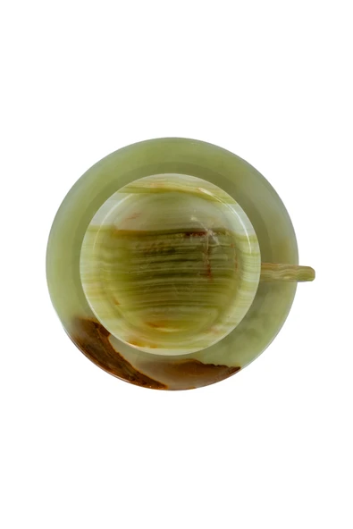 taru pasaj Doğal Oniks Taşı Türk Kahvesi Fincanı Takımı - Şık ve Özel Tasarım - Resim 4