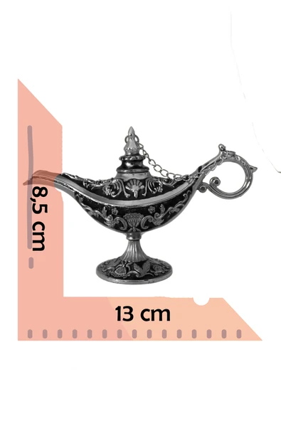 taru pasaj Dekoratif Alaaddin Sihirli Lambası - Vintage Tasarım, 13x8.5 cm - Resim 5