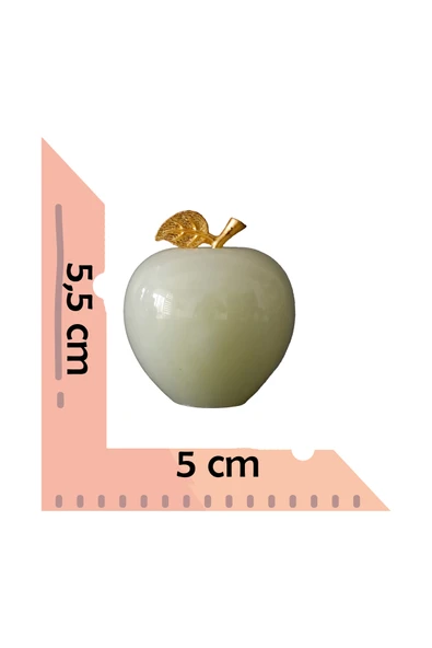 taru pasaj Doğal Oniks Taş Elma Biblo | Dekoratif Masa Üstü ve Ofis Aksesuarı | 5,5 x 5 cm - Resim 3